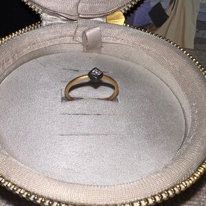 Freida Rothman Gold and Black Ring Sz 9